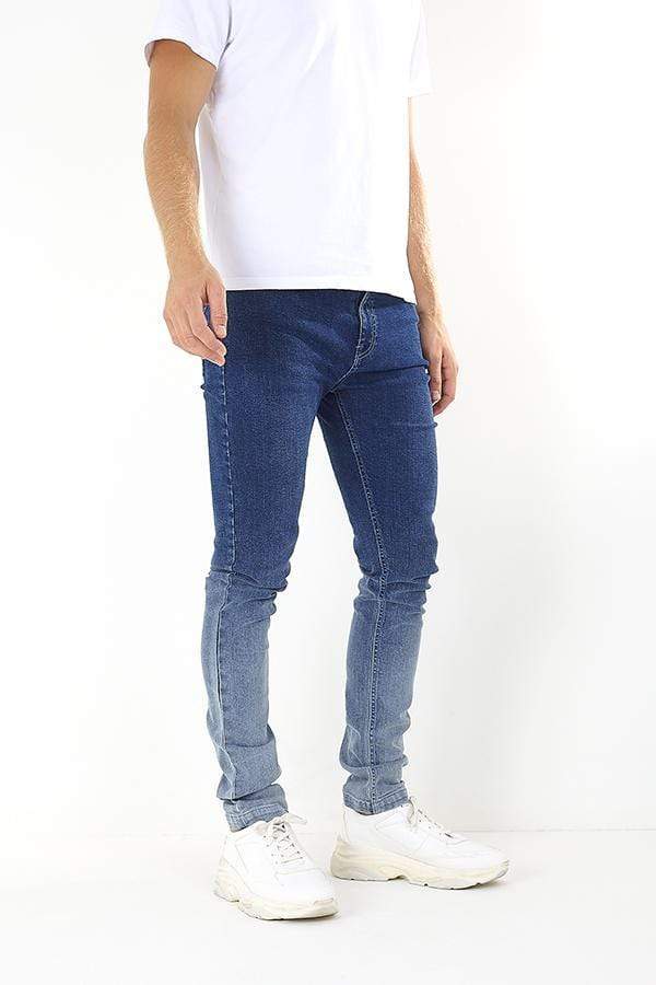 Haus of MOB DIP DYE BLUE DENIM OMBRE SKINNY JEANS