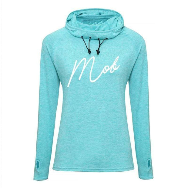 Haus of MOB Girlie Cowl Neck Gym Top Aqua