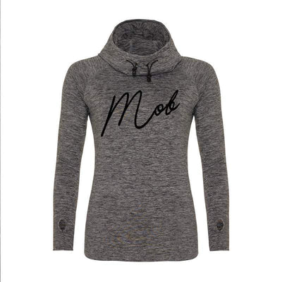 Haus of MOB Girlie Cowl Neck Gym Top Grey