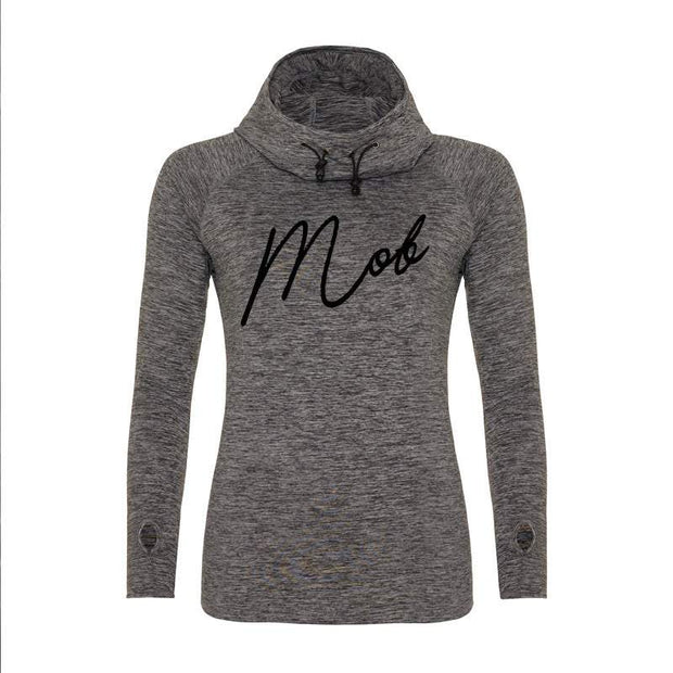 Haus of MOB Girlie Cowl Neck Gym Top Grey