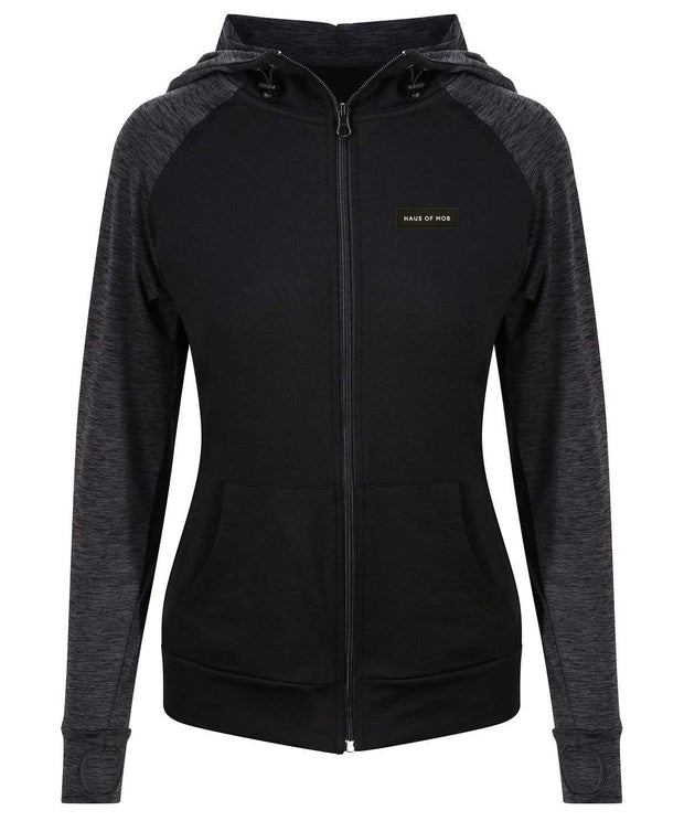 Haus of MOB Girlie Gym Zip Up Hoodie Black