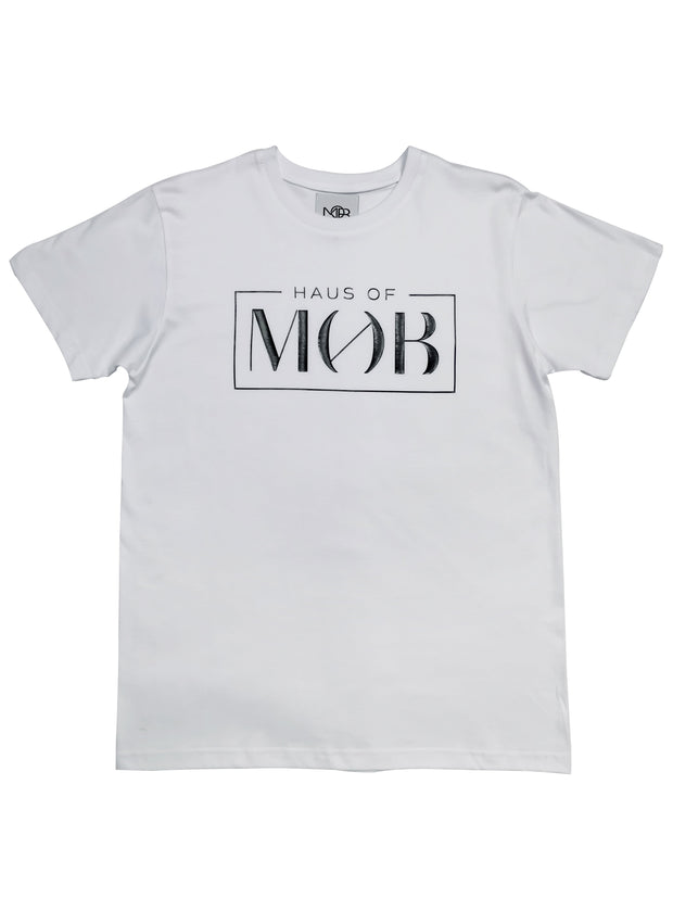 Black Mob Box Tee White