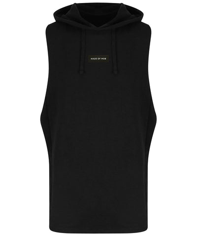 Haus of MOB Mob Sleeveless Muscle Hoodie Grey Black