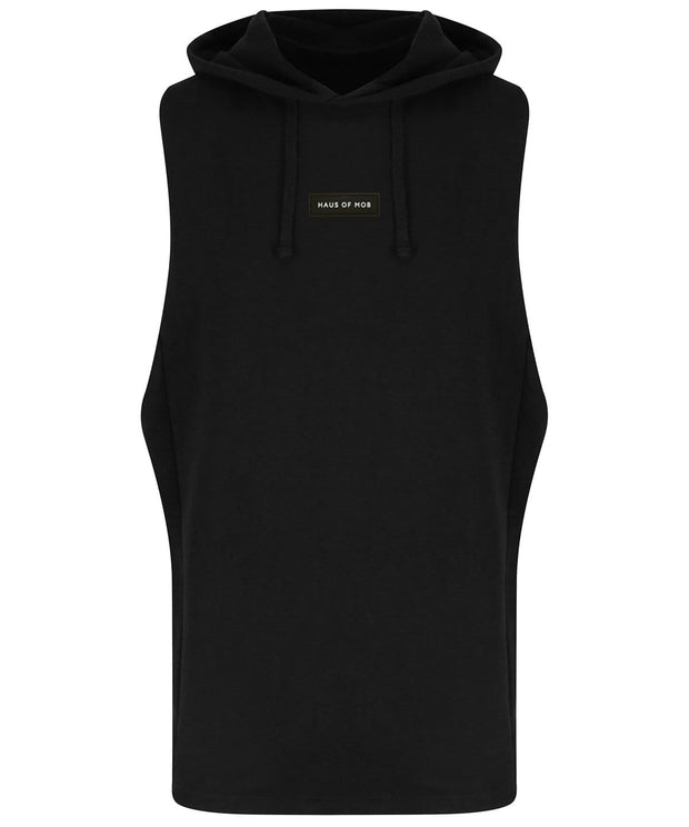 Haus of MOB Mob Sleeveless Muscle Hoodie Grey Black