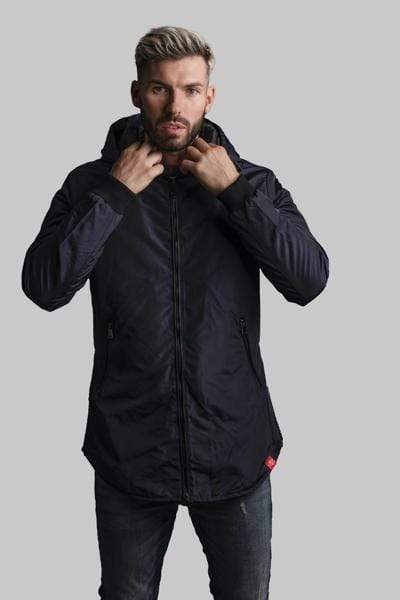 Haus of MOB Sweatshirts Navy Mid Length Fitted Coat