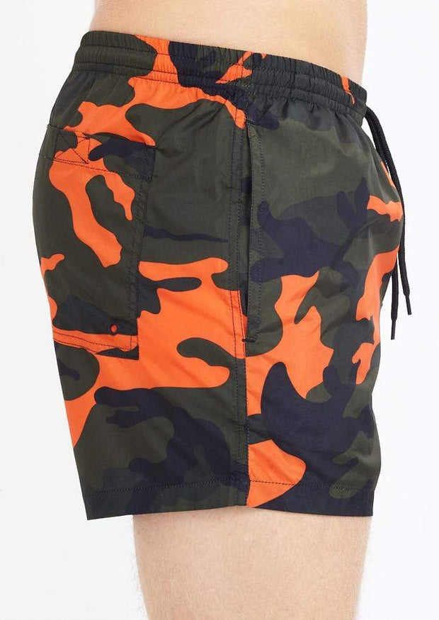 Haus of MOB Orange Camo Print Shorts