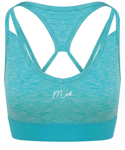 Haus of MOB Women's Cross Back Crop Gym Top Aqua