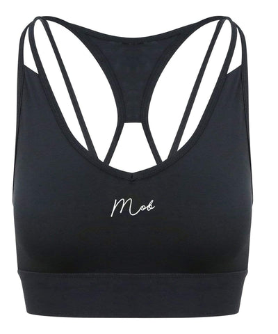 Haus of MOB Women's Cross Back Crop Gym Top Black