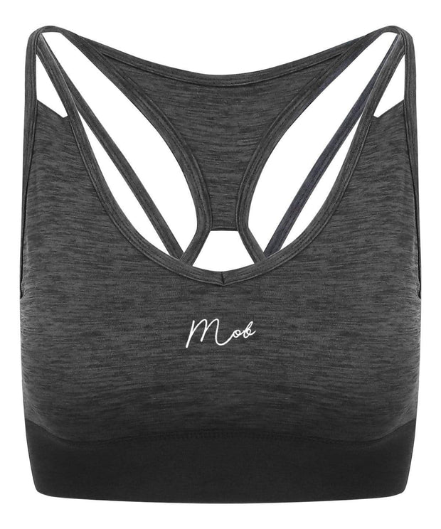 Haus of MOB Women's Cross Back Crop Gym Top Slate