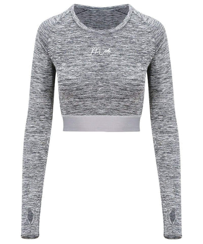 Haus of MOB Women's Gym long-sleeve crop T Grey